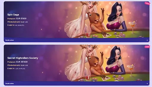 Spin Saga Turnier SpinBara SpinBara Casino Turnier Spin Saga mit Preisgeld Anzeige